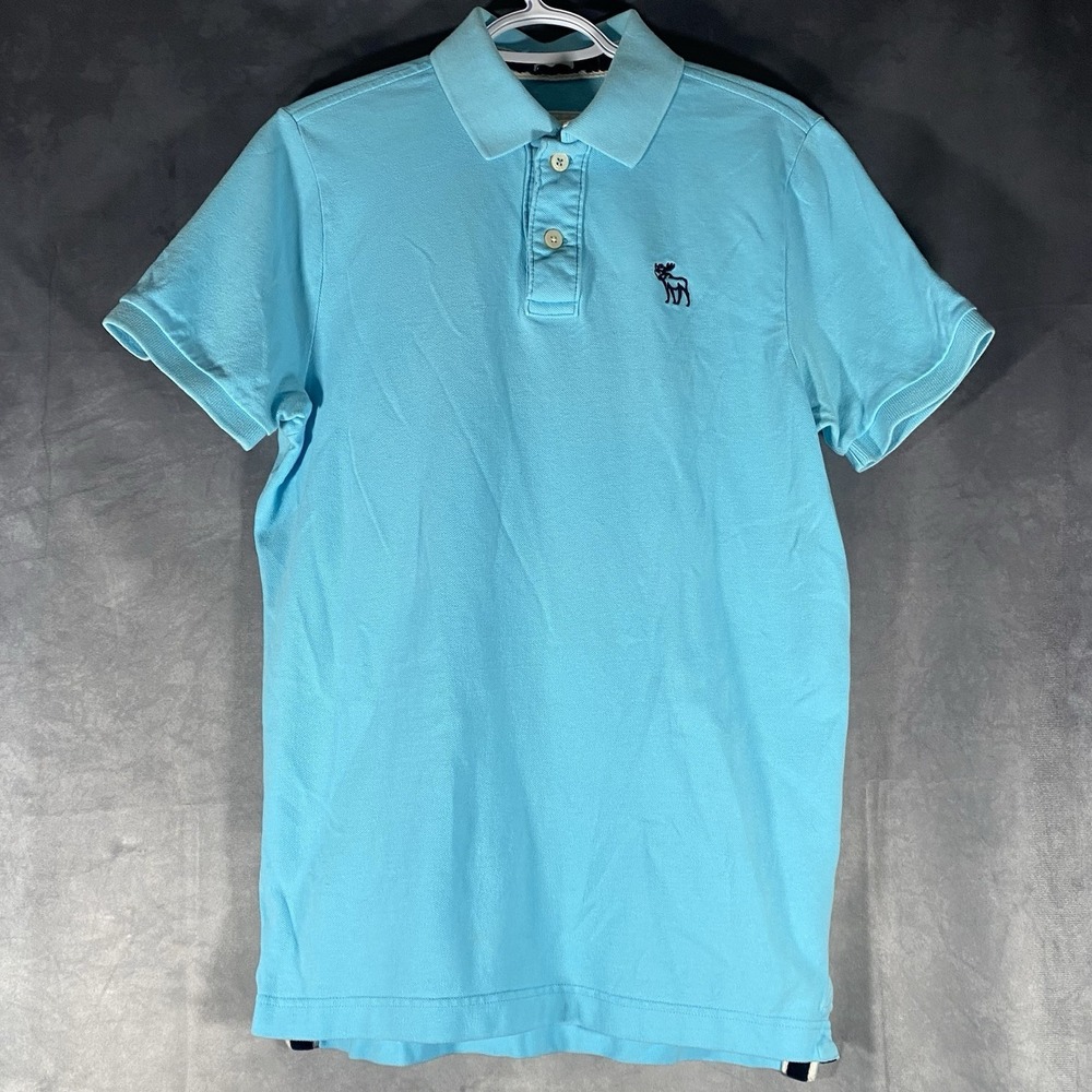 Abercrombie‎ & Fitch Blue Polo Shirt XXL*  Vintage Muscle Fit Preppy